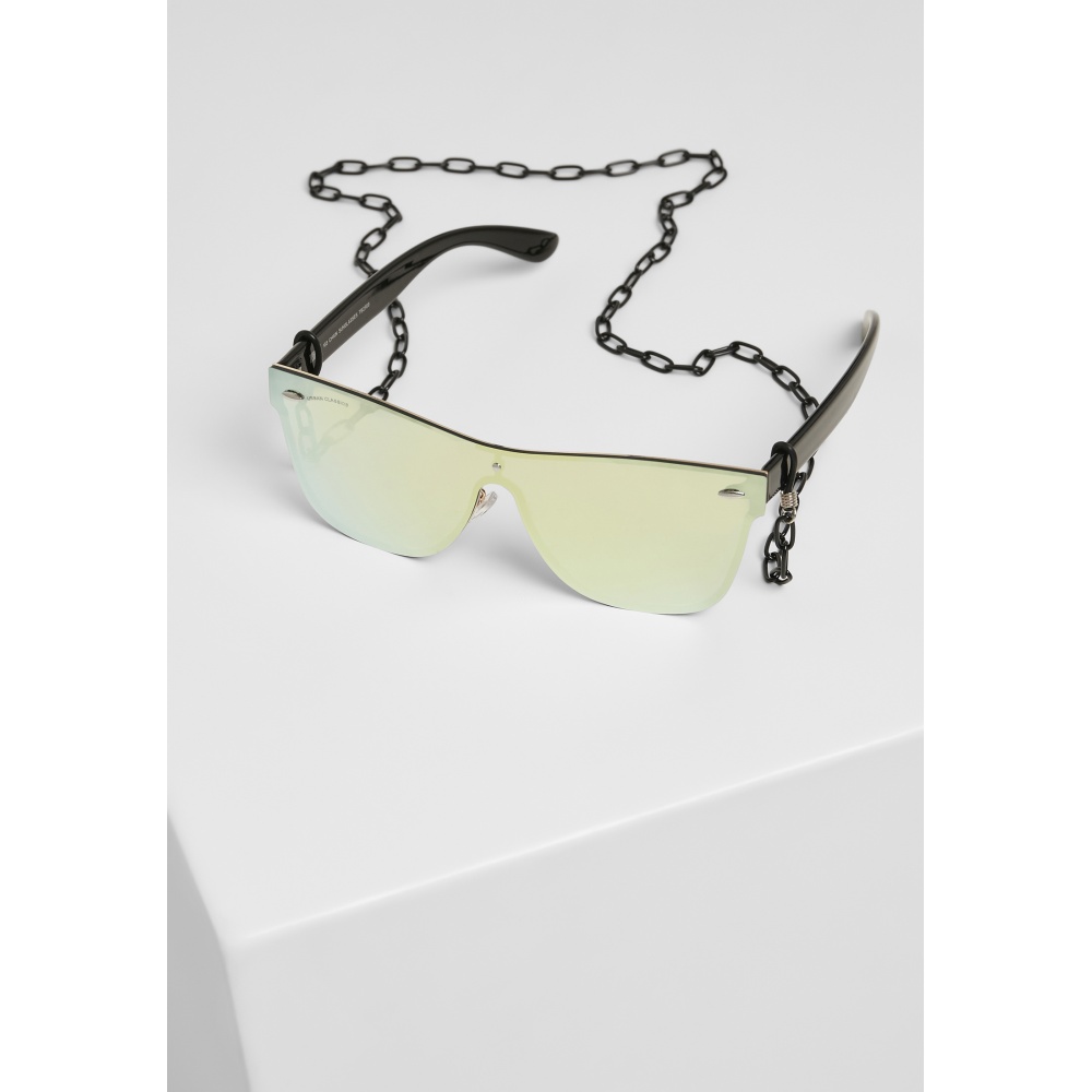 Urban Classics - 103 Chain Sunglasses black/gold mirror one size Sonnenbrille - Schwarz/Goldfarben